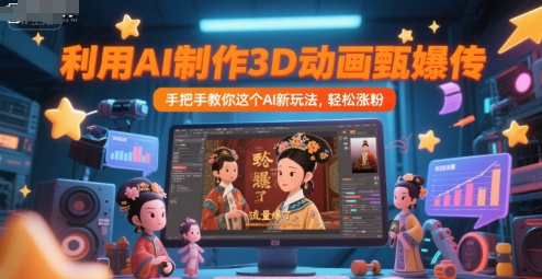 利用AI制作3D动画甄嬛传，流量爆了，手把手教你这个AI新玩法，轻松涨粉-七七项目网