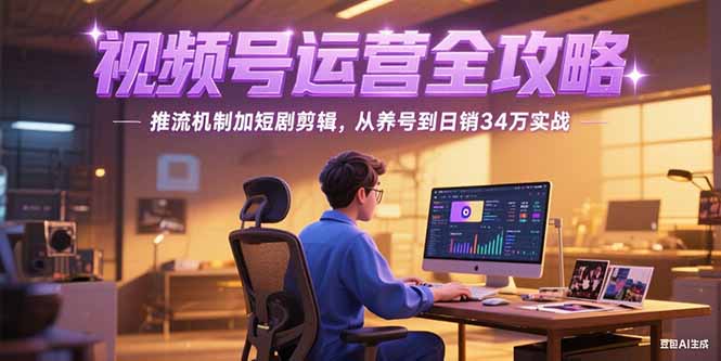 2025视频号运营全攻略，推流机制加短剧剪辑，从养号到日销34万实战-七七项目网