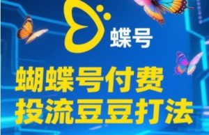 2025蝴蝶号付费投流豆豆打法，助新手快速掌握付费流量撬动自然流的核心玩法-七七项目网