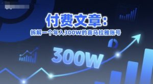 付费文章：拆解一个年入300W的喜马拉雅账号-七七项目网