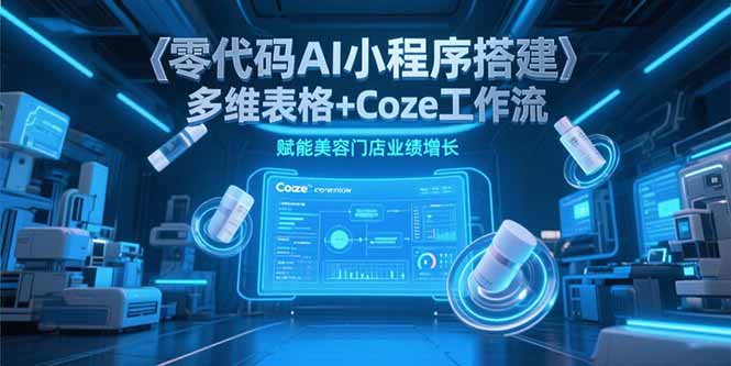 零代码AI小程序搭建，多维表格+Coze工作流，赋能美容门店业绩增长-七七项目网