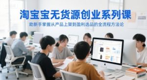 淘宝无货源创业系列课，助新手掌握从产品上架到盈利选品的全流程方法论-七七项目网