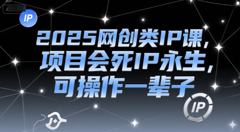 2025网创类IP课，项目会死IP永生，可操作一辈子-七七项目网