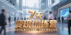 7天咨询师变现训练营，新经济机遇加五大系统，构建完整商业闭环-七七项目网