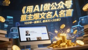 用AI做公众号流量主爆文名人名言,10分钟一篇爆文,最高月入5位数-七七项目网