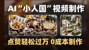 制作AI“小人国”微缩景观的短视频,点赞轻松过万,0成本制作-七七项目网