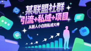 某联盟社群,引流+私域+项目,从新人小白到私域大神-七七项目网
