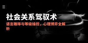 2025社会关系驾驭术，语言雕琢与等级操控，心理博弈全解析-七七项目网