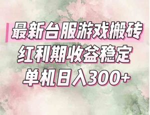 最新台服游戏搬砖，红利期收益高稳定，操作简单，小白闭眼入。-七七项目网