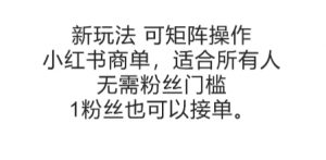 可矩阵操作,小红书商单新玩法,适合所有人,无需粉丝门槛,1粉丝也可以接单-七七项目网