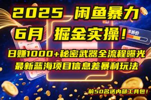 2025闲鱼暴力掘金实操！日赚1000+秘密武器全流程曝光，最新蓝海项目信...-七七项目网