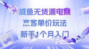 咸鱼无货源电商,高客单价玩法,新手1个月入门-七七项目网