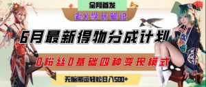 6月份最新得物创作者分成计划2.0玩法,0粉丝0基础四种模式变现,从隐蔽渠道无脑搬运,日入2张-七七项目网