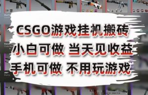 CSGO游戏挂G搬砖，小白纯手机即可操作，不用电脑打游戏，日入3张+，副业网创项目【揭秘】-七七项目网