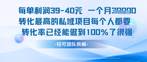 每单利润40一个月7k+转化最高的私域项目，每个人都要的产品转化率已经能做到100%-七七项目网
