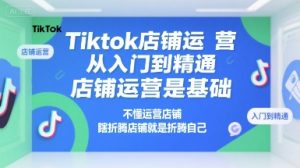 Tiktok店铺运营从入门到精通，店铺运营是基础，不懂运营店铺，瞎折腾店铺就是折腾自己-七七项目网
