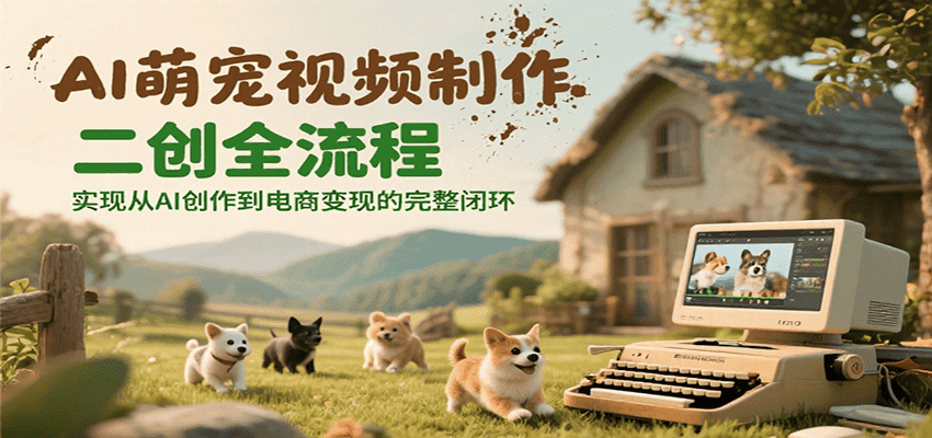 AI萌宠视频制作二创全流程，实现从AI创作到电商变现的完整闭环-七七项目网