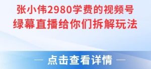 张小伟2980付费额视频号绿幕直播给你们拆解玩法-七七项目网