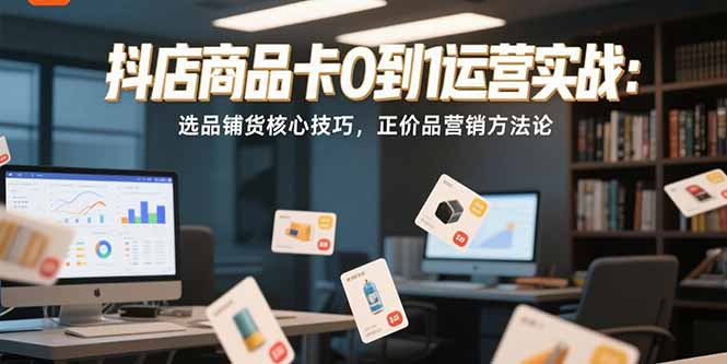 抖店商品卡0到1运营实战：选品铺货核心技巧，正价品营销方法论-七七项目网