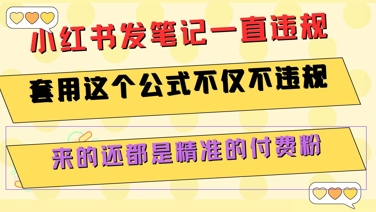 小红书发笔记一直违规，套用这个公式不仅不违规，来的还都是精准的付费粉-七七项目网