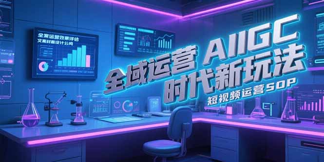 全域运营AIGC时代新玩法，文案封面设计公式，短视频运营SOP-七七项目网