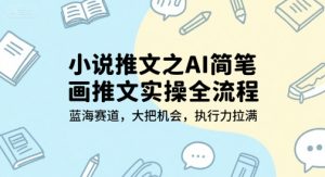 小说推文之AI简笔画推文实操全流程，蓝海赛道，大把机会，执行力拉满-七七项目网