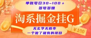 淘系掘金挂G项目,单账号日收益30~100+,多号多得,一个做了就有的项目【揭秘】-七七项目网
