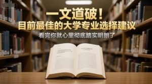 付费文章：一文道破！目前最佳的大学专业选择建议，看完你就心里彻底踏实明朗了-七七项目网
