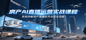 房产AI直播运营实战课程，系统讲解房产直播起号运营全流程-七七项目网