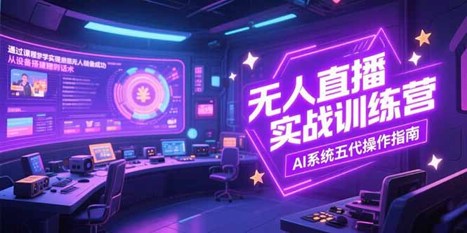 无人直播实操训练营，从设备搭建到话术，AI系统五代操作指南(7月更新-七七项目网