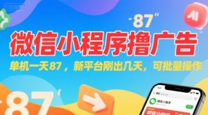 微信小程序看广告，单机一天87，新平台刚出几天，可批量操作，日入5张-七七项目网