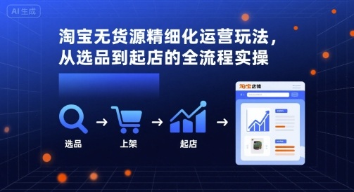 淘宝无货源精细化运营玩法，从选品到起店的全流程实操-七七项目网