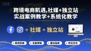 跨境电商新机遇，社媒+独立站，实战案例教学+系统化教学-七七项目网