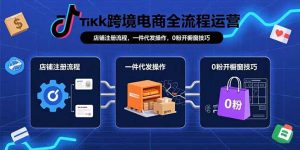 TikTok跨境电商全流程运营：店铺注册流程，一件代发操作，0粉开橱窗技巧-七七项目网