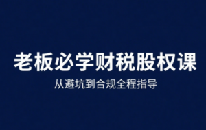 唐老师·25年企业财税与股权实战课-七七项目网