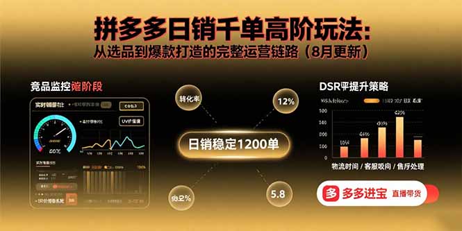 拼多多日销千单高阶玩法：从选品到爆款打造的完整运营链路(8月更新-七七项目网