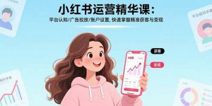 小红书运营精华课:平台认知/广告投放/账户设置,快速掌握精准获客与变现-七七项目网