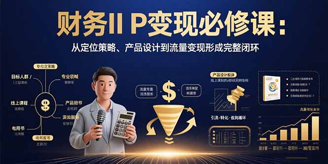 财务IP变现必修课：从定位策略、产品设计到流量变现形成完整闭环-七七项目网