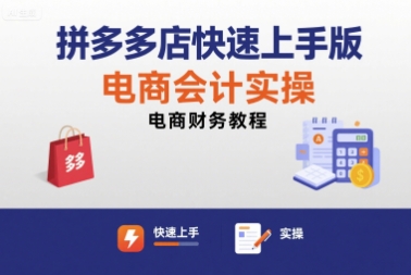 拼多多店快速上手版电商会计实操-电商财务教程-七七项目网