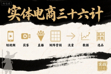 实体电商三十六计，短视频-获客-直播-矩阵营销-流量-数据-选品-七七项目网