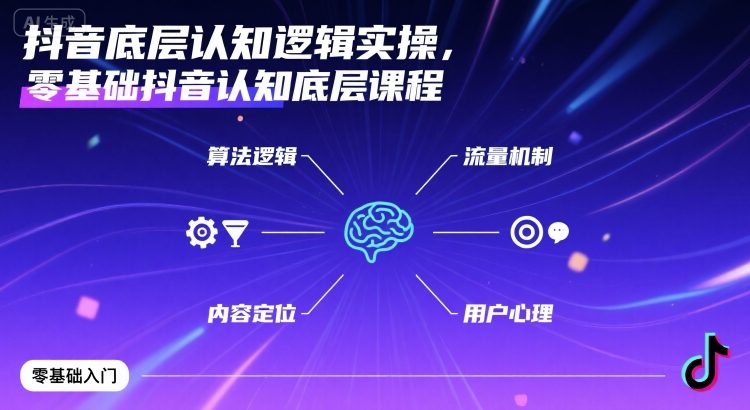 抖音底层认知逻辑实操，零基础抖音认知底层课程-七七项目网