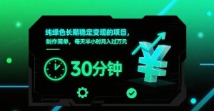 纯绿色长期稳定变现的项目，制作简单，每天半小时月入过1W-七七项目网