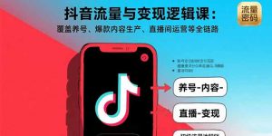 抖音流量与变现逻辑课:覆盖养号、爆款内容生产、直播间运营等全链路-七七项目网