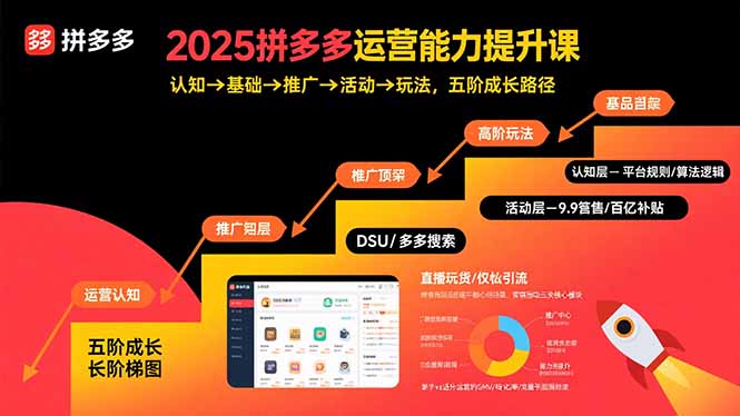 2025拼多多运营能力提升课：认知→基础→推广→活动→玩法，五阶成长路径-七七项目网