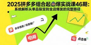 2025拼多多组合起爆实战课46期:系统解析从单品裂变到全店爆发的完整路径-七七项目网