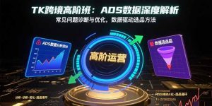 TK跨境高阶班：ADS数据深度解析，常见问题诊断与优化，数据驱动选品方法-七七项目网