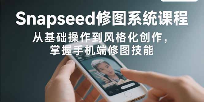 Snapseed修图系统课程：从基础操作到风格化创作，掌握手机端修图技能-七七项目网