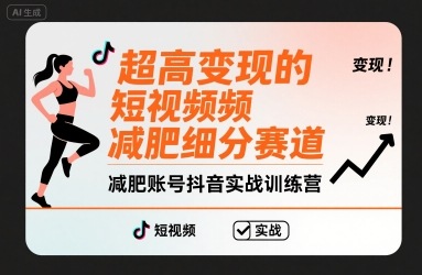超高变现的短视频减肥细分赛道，减肥账号抖音实战训练营-七七项目网