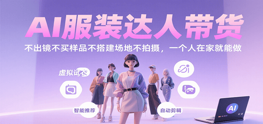 AI服装达人带货，不出镜不买样品不搭建场地不拍摄，一个人在家就能做-七七项目网