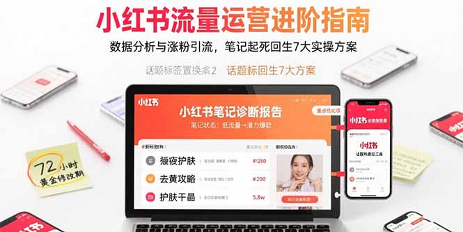小红书流量运营进阶指南，数据分析与涨粉引流，笔记起死回生7大实操方案-七七项目网